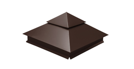 Колпак на столб двойной 390х390мм 0,45 Drap с пленкой RAL 8017 шоколад