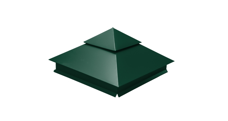 Колпак на столб двойной 390х390мм 0,45 PE с пленкой RAL 6005 зеленый мох