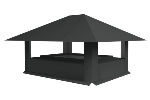 Дымник на трубу 520х390мм 0.5 GreenCoat Pural BT matt с пленкой RR2H3 RAL 7016 антрацитово-серый