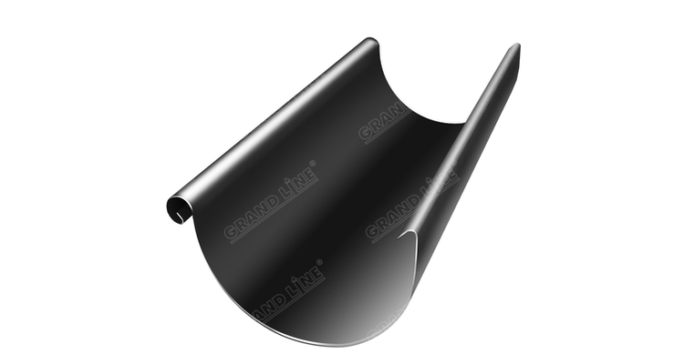 Желоб полукруглый, 125 мм, 3 м, PU RAL 9005 черный