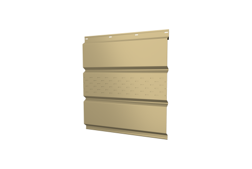 Софит металлический центральная перфорация 0,4 PE с пленкой RAL 1014 слоновая кость