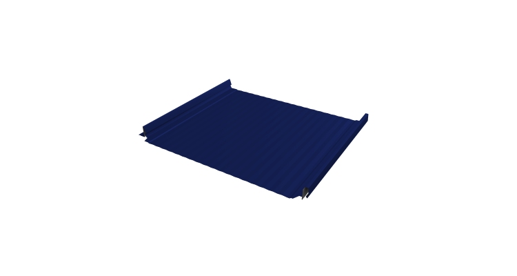 Кликфальц Pro Gofr Grand Line 0,45 PE с пленкой на замках RAL 5002 ультрамариново-синий