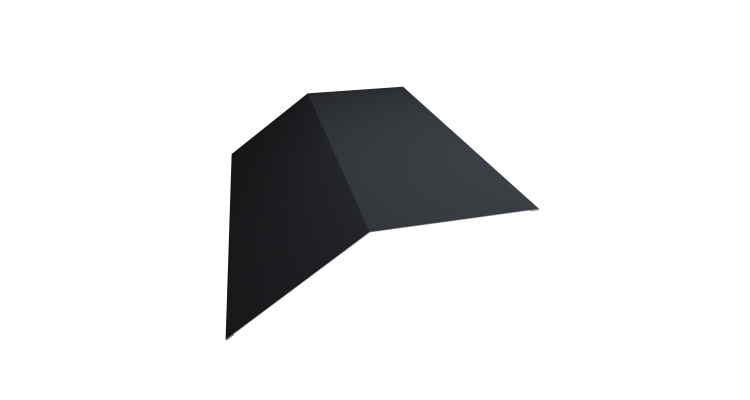 Планка конька плоского 190х190 0,45 Drap TwinColor RAL 7024 мокрый асфальт (3м)