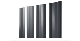 Штакетник М-образный А с прямым резом 0.45 PE RAL 7024 мокрый асфальт