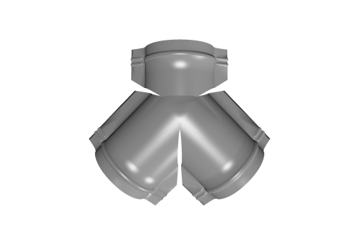 Тройник Y конька полукруглого 0,4 PE с пленкой RAL 7004 сигнальный серый