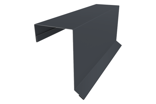 Планка торцевая кровельная фальц 65х97 0,4 PE-Double с пленкой RAL 7024 мокрый асфальт (2м)