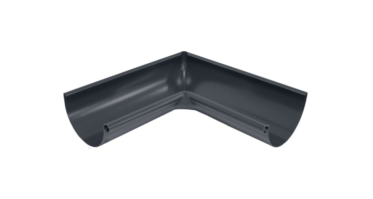 Угол желоба внутренний 90 гр 125 мм Мatt RAL 7024 мокрый асфальт