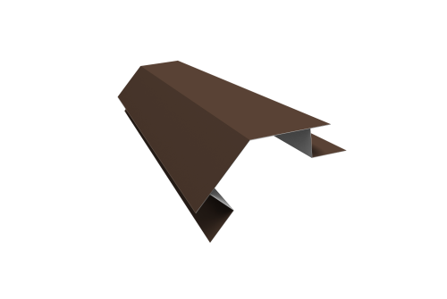 Планка угла внешнего сложного 135 градусов Блок-хаус new 0,5 Satin с пленкой RAL 8017 шоколад (2м)