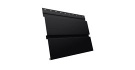 Софит металлический Квадро Брус без перфорации 0,45 Drap TR с пленкой RAL 9005 черный