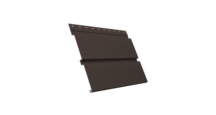 Софит металлический Квадро Брус с перфорацией 0,45 Drap TX с пленкой RR 32 темно-коричневый