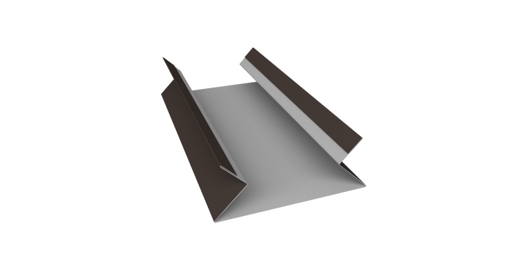 Планка угла внутреннего составная верхняя 0,45 PE с пленкой RR 32 темно-коричневый (3м)