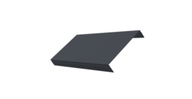 Ламель обратная 150 забора жалюзи Texas стартовая/финишная для калиток и ворот 0,45 Drap TwinColor с пленкой RAL 7024 мокрый асфальт