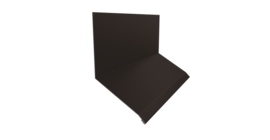 Планка примыкание верхнее к стене фальц 150х130х20 0,5 Satin Matt RR 32 темно-коричневый (3м)
