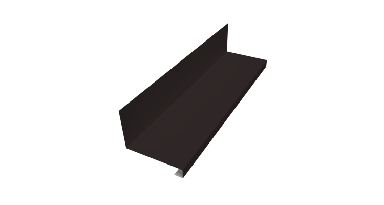 Планка примыкание нижнее к трубе фальц 0,45 PE с пленкой RAL 9005 черный (3м)