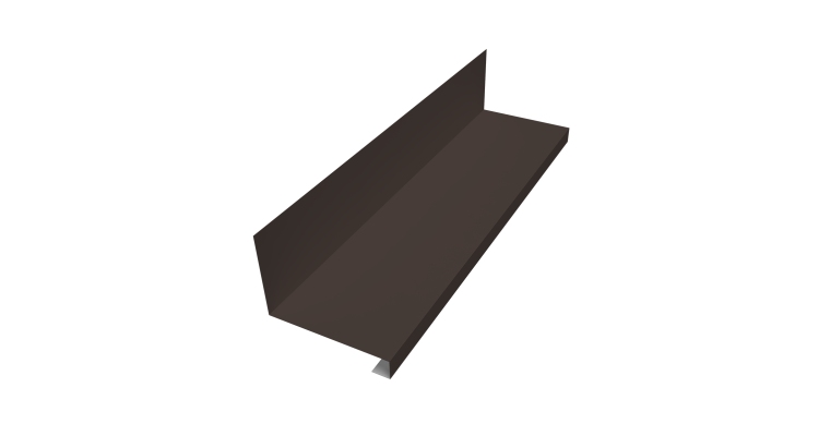 Планка примыкание нижнее к трубе фальц 0,45 Drap ST RR 32 темно-коричневый (3м)
