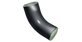 Колено 60 град GL PE 100 мм RAL 7024 мокрый асфальт